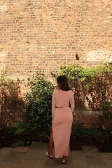 Soft-Terracotta Round-Neck Crop-Top