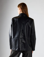 Black Pu Collared Jacket