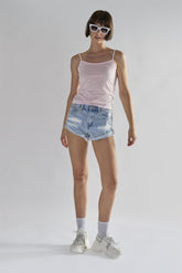 Light Pink Square Neck Vest Tops