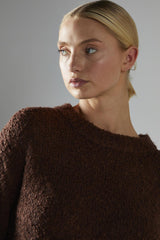 Chocolate-Brown Crew-Neck Jumper