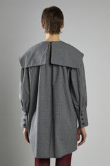 Black Check Oversized Collar Mini Dress