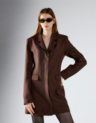 Smoke Brown Hourglass Blazer Dress
