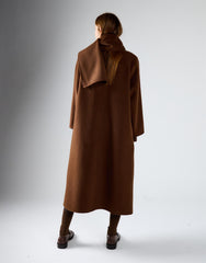 Rich Brown Scarf Long Coat