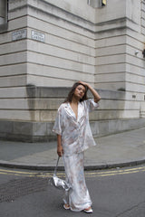 Beige-Grey-Watercolour Bias-Cut-Maxi-Skirt