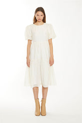 TM0132A-CREAM PEACH DITSY ORGANZA