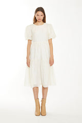 TM0132A-CREAM PEACH DITSY ORGANZA