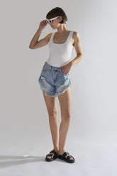 Off-White Square-Neck Bodysuit