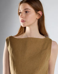 Sand Boatneck Tailored Fit Top
