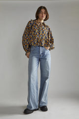 Dark Floral Long Sleeve Top