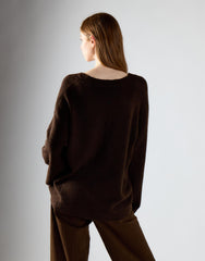Khaki Brown V-Neck Cardigan With Pockets