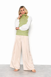 Green-Melange Knitted vest-top