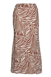 White-Tan-Zebra Midi-Skirt