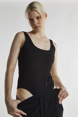 Black Scoop Neck Bodysuit
