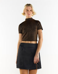 Black Bronze Lurex Crop Top