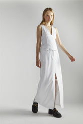 White Split Maxi-Skirt