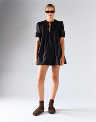 Glamorous Black Pleated Mini Dress