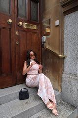 Sepia Tie Dye Bodycon Midi-Skirt