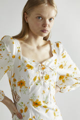 Marigold Floral A-Line Mini-Dress