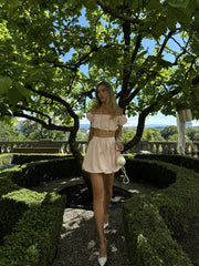 Light Pink Bardot Crop-Top