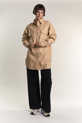 Honey PU Button Front Shirt