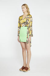 Bright Green Pencil Mini-Skirt