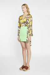 Bright Green Pencil Mini-Skirt