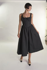 Black Skater Midi-Dress