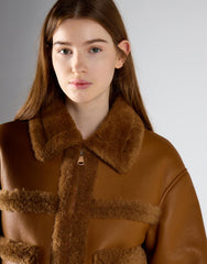 Tan Fur Contrast Jacket