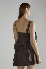 Brown Frill Mini Skirt