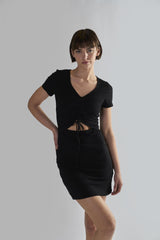 Black Cut-Out- Mini-Dresses