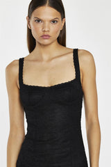 Black-Lace Corset Mini-Dress