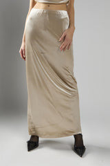 Oyster Velvet Mid-Rise Maxi Skirt