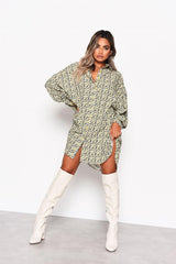 Multi Yellow-Ditsy Shirt Hi-Low-Dress