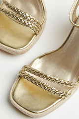 Gold Braided Espadrille-Heels