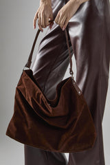 Brown Faux Suede Tote-Bag
