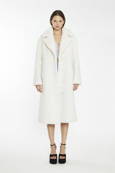 Winter White Longline Faux Fur Coat