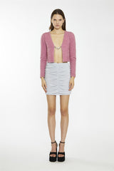 Pink Tinsel Long-Sleeve Crop-Top