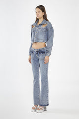 Heavy-Vintage Wash Flared -Jeans