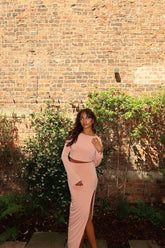 Soft-Terracotta Round-Neck Crop-Top