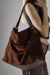 Brown Faux Suede Tote-Bag