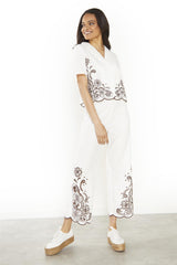 AN4184 OFF WHITE BROWN TOPS