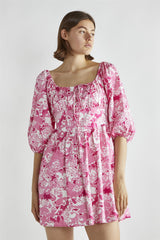 Pink Roses Skater Mini-Dress