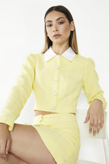 LADIES TOP-YELLOW TWEED-2XtraLarge