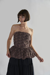 Glamorous Women's Leopard Ruffle Bandeau Crop-Top