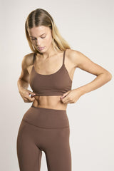 Signature Chestnut Scoop-Neck Crop-Top.