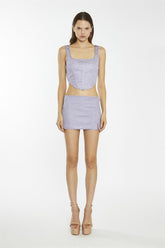 Lilac-Glitter Corset Crop-Top