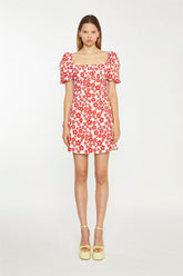 AN4493-WHITE RED FLOWER