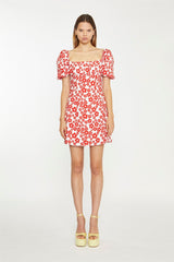 AN4493-WHITE RED FLOWER