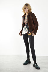 Full Sleeves Cardigan - Brown Stripe Fur