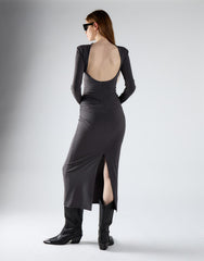 Dark Grey Bodycon Midi Dress
